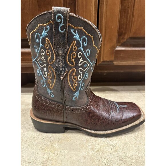 Ariat Brown and Blue Ankle Boots - Picture 10 of 15